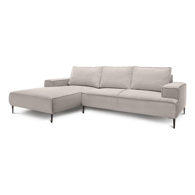 3-personers hjørnesofa, 275 cm, i moderne klassisk stil | May, Sandsten (POSO 02), venstrevendt