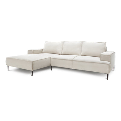 3-personers hjørnesofa, 275 cm, i moderne klassisk stil | May, Porcelæn Beige (POSO 38), venstrevendt