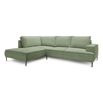 Hjørnesofa til 4 personer, 275 cm | May, Grågrøn (POSO 47), venstrevendt