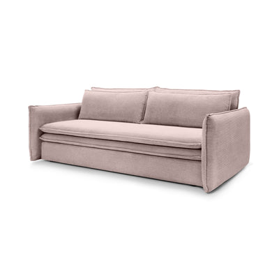 Sofa z funkcją spania 140x200 z pojemnikiem | Lily Zgaszony Róż (POSO 52)