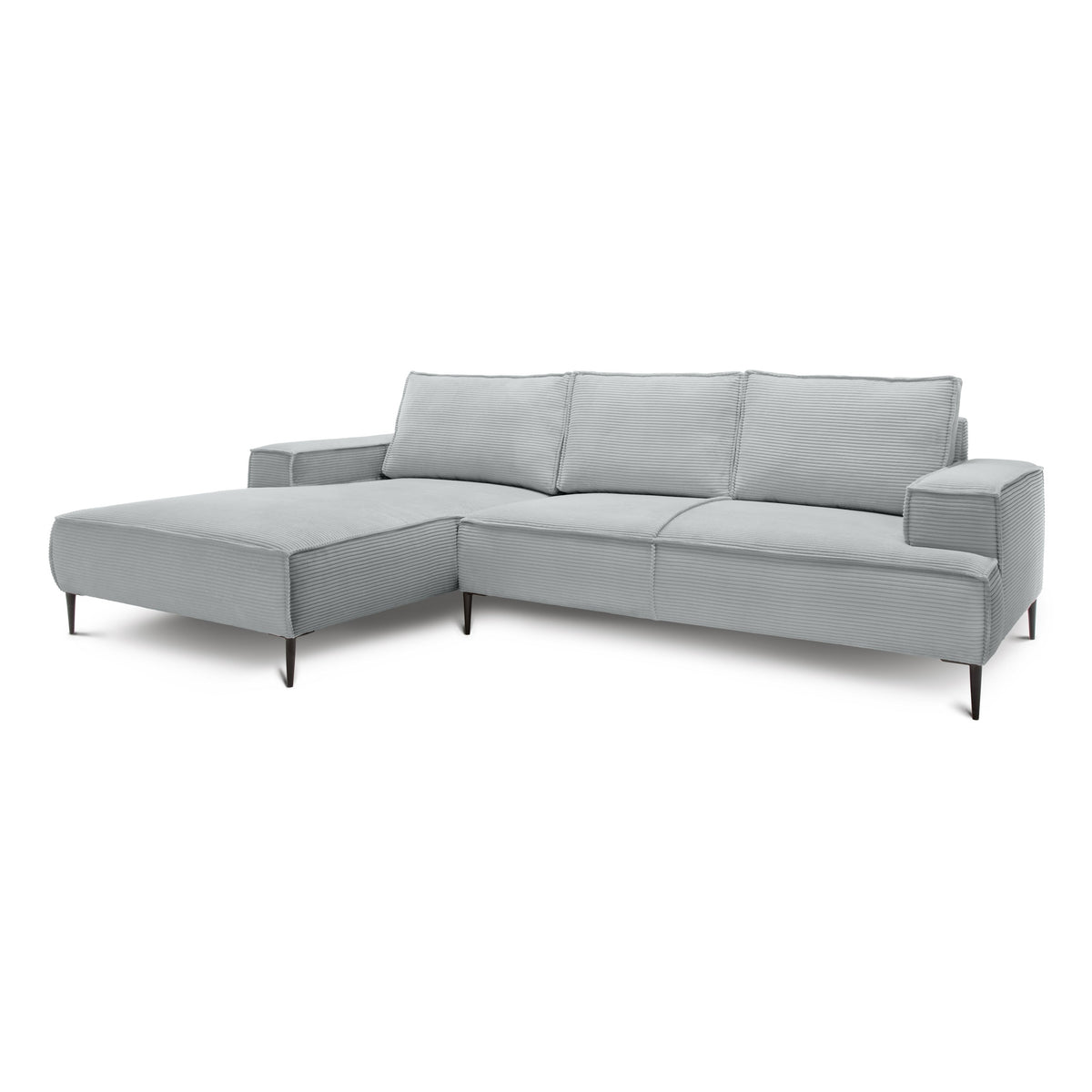 Narożnik 3-osobowy 275 cm w stylu modern classic | May Szary Bambus (POSO 55) Lewostronny