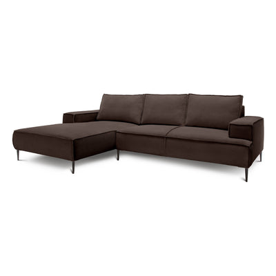 3-personers hjørnesofa, 275 cm, i moderne klassisk stil | May, Mørk Valnød (POSO 06), venstrevendt