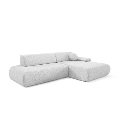 4-personers hjørnesofa med sovefunktion i minimalistisk stil | Puentro Højre Perliste Taupe (PUENTE 80)