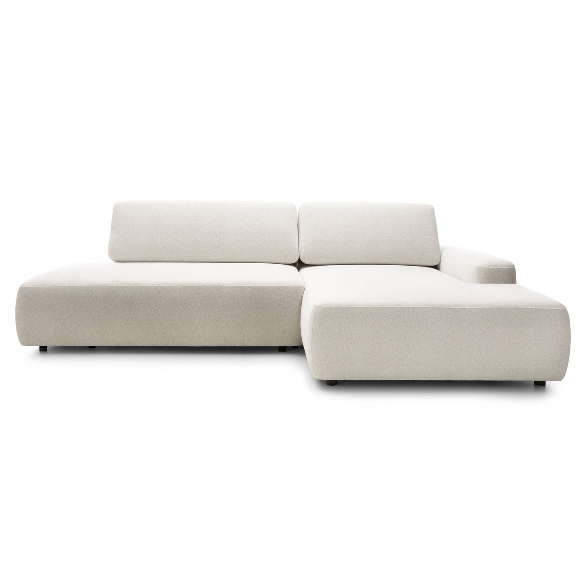 Hjørnesofa med sovefunktion til 4 personer, 125x210, i japandi-stil | Bamby, højrevendt, Hørskær (RAVEN 24)