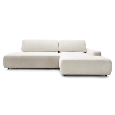 Hjørnesofa med sovefunktion til 4 personer, 125x210, i japandi-stil | Bamby, højrevendt, Hørskær (RAVEN 24)