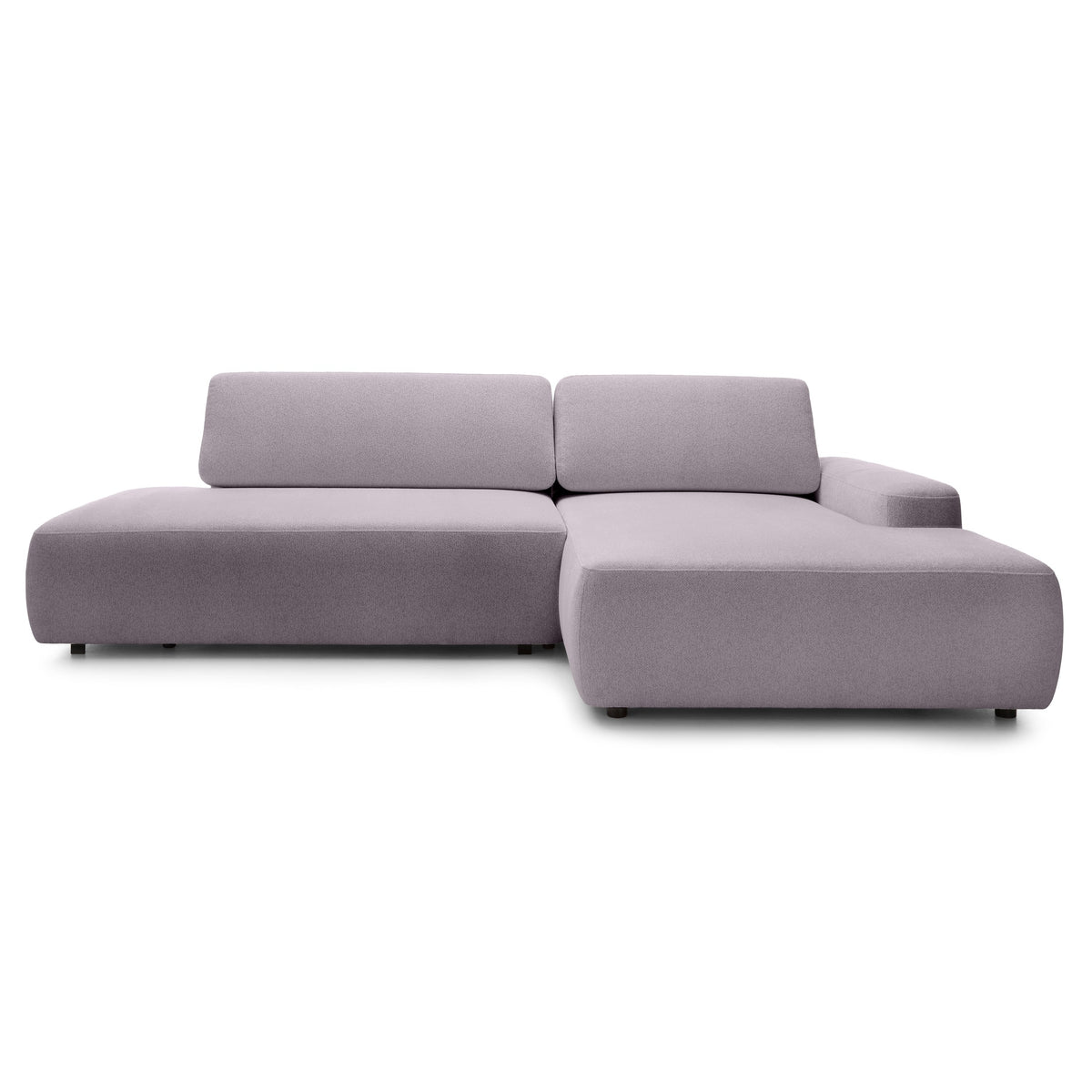 Hjørnesofa med sovefunktion til 4 personer, 125x210, i japandi-stil | Bamby, højrevendt, Høstrosa (RAVEN 91)