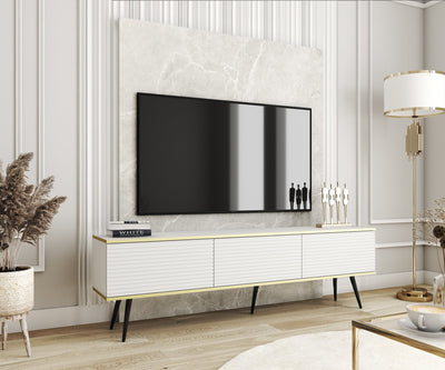 Meva TV-bord 175x30 med gyldne detaljer – billede 10
