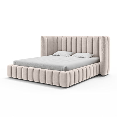 Łóżko tapicerowane Gianda pikowane z pojemnikiem w stylu modern soft w tkaninie SALVADOR – zdjęcie 17