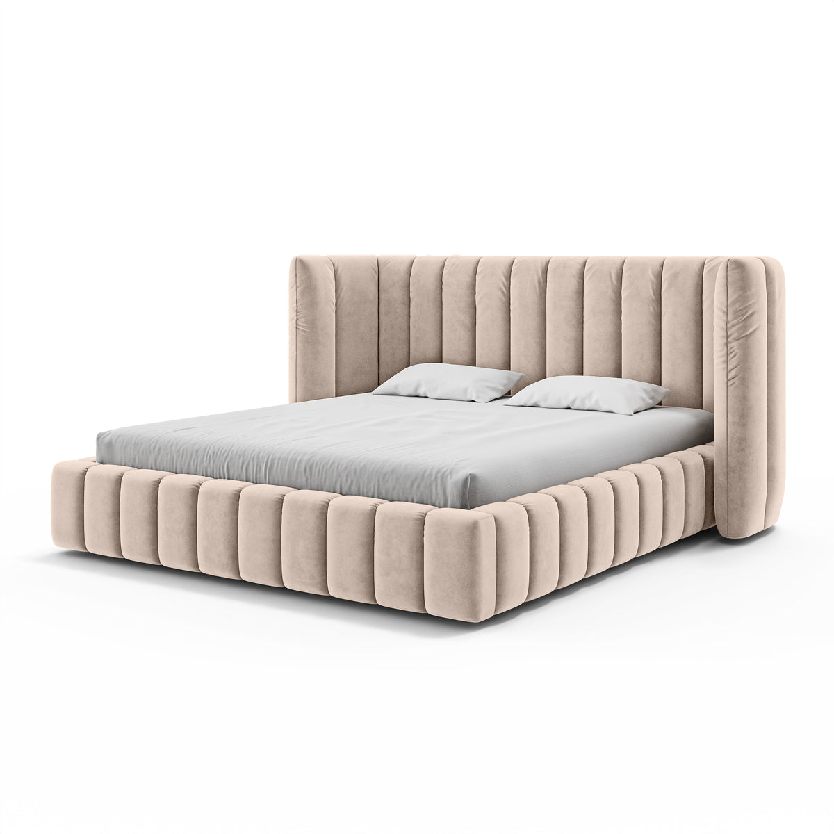 Łóżko tapicerowane Gianda pikowane z pojemnikiem w stylu modern soft w tkaninie SALVADOR – zdjęcie 18