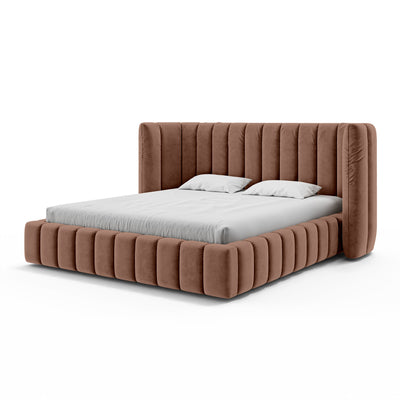 Łóżko tapicerowane Gianda pikowane z pojemnikiem w stylu modern soft w tkaninie SALVADOR – zdjęcie 9