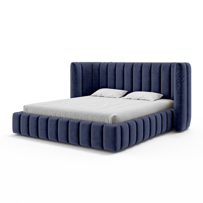 Łóżko tapicerowane Gianda pikowane z pojemnikiem w stylu modern soft w tkaninie SALVADOR – zdjęcie 10