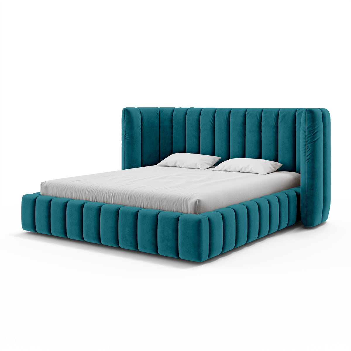 Łóżko tapicerowane Gianda pikowane z pojemnikiem w stylu modern soft w tkaninie SALVADOR – zdjęcie 8