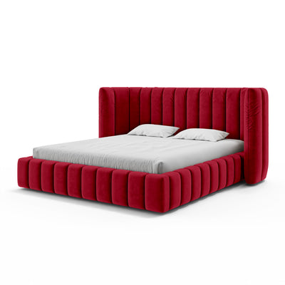 Łóżko tapicerowane Gianda pikowane z pojemnikiem w stylu modern soft w tkaninie SALVADOR – zdjęcie 13