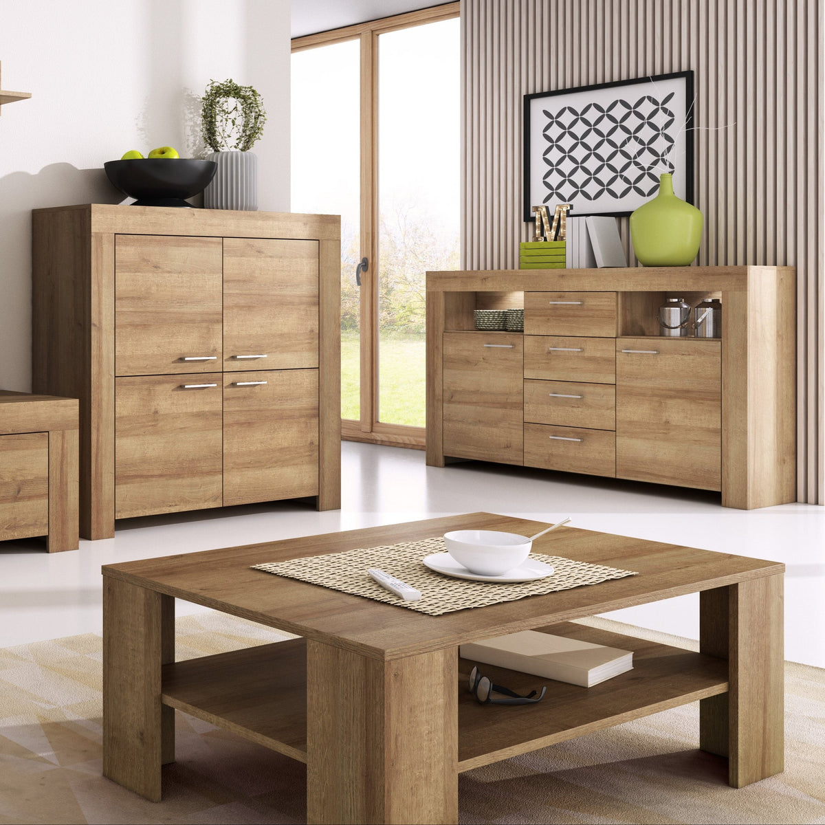 Gorky sofabord 103x38 med hylde i skandinavisk stil – billede 3