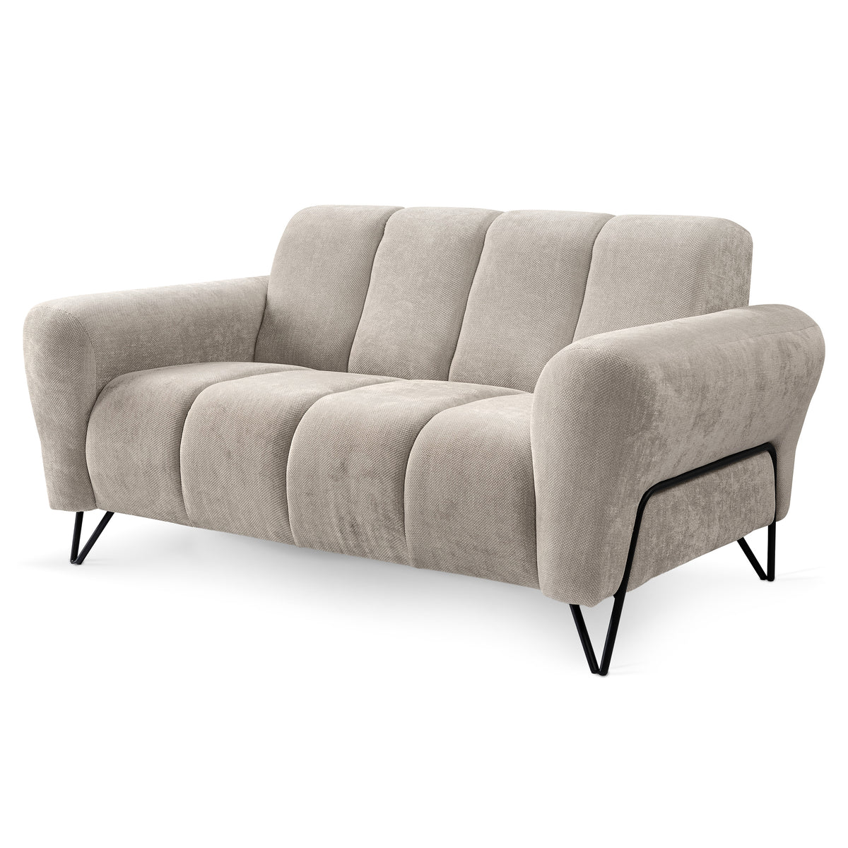 2-personers sofa Nellia til stuen i soft-stil, Storm-stof – hovedbillede | Pillovely