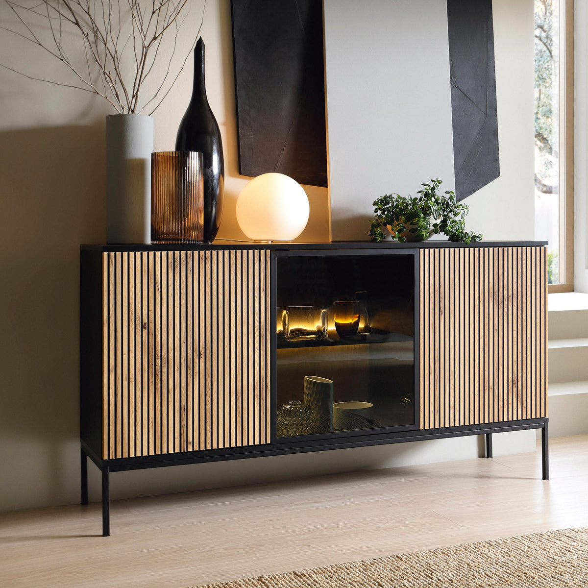 Lampy-kommode med låger, 154x83, i loftstil – billede 2