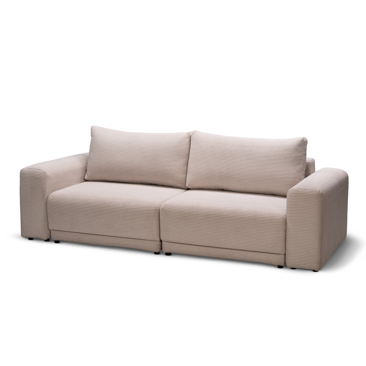 Sofa med sovefunktion 145 × 203 med opbevaringsrum i moderne stil | Zoria Sandsten (POSO 02)