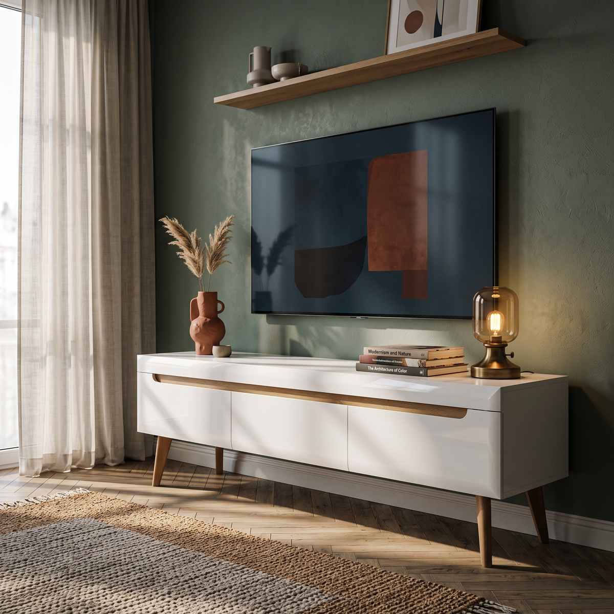 Trava TV-bord til tv-apparat, 160x50, i skandinavisk stil – i indretningen