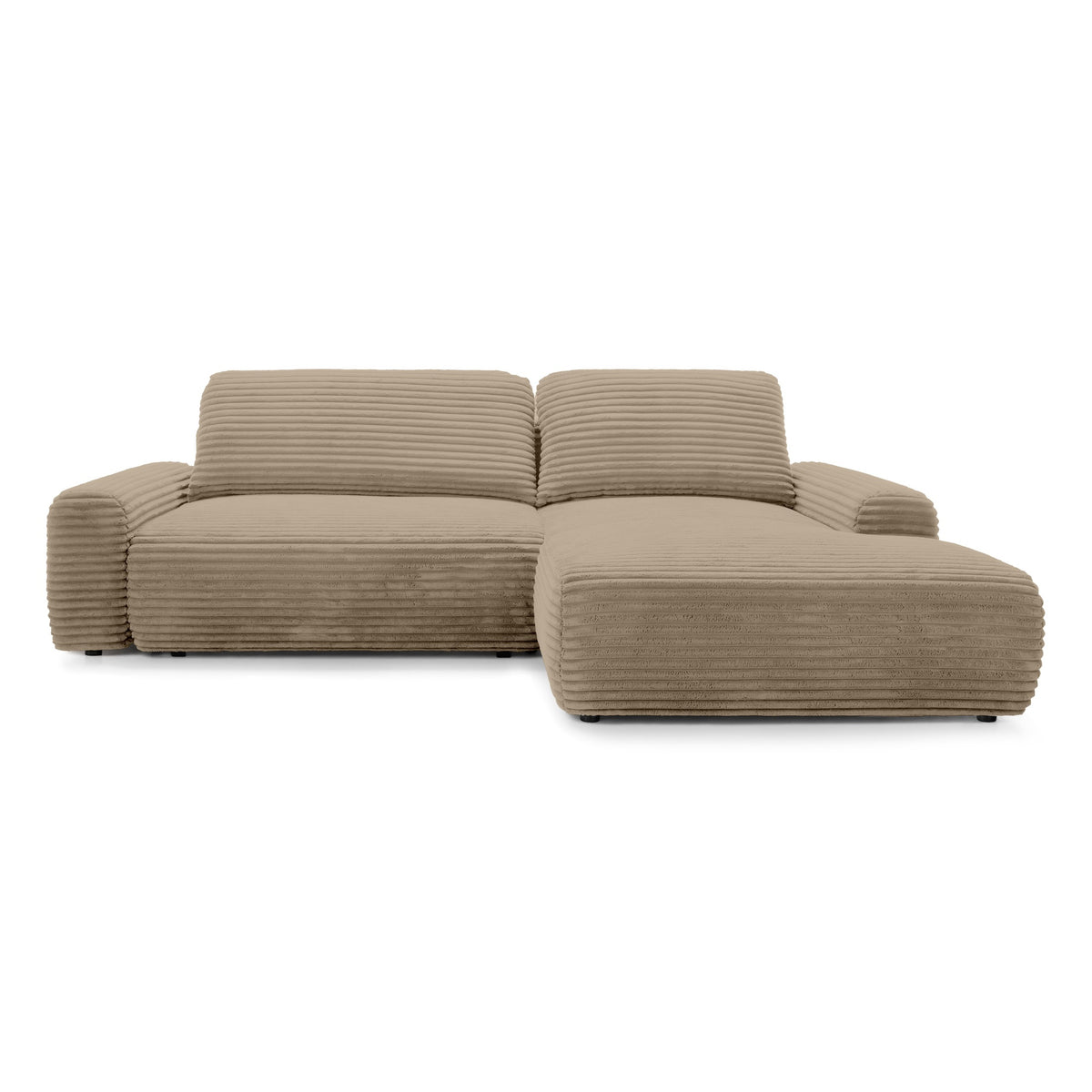 Hjørnesofa med sovefunktion 125x200 med opbevaringsrum i moderne stil | Dori, højrevendt, Oliv Kobber (TILIA 11)