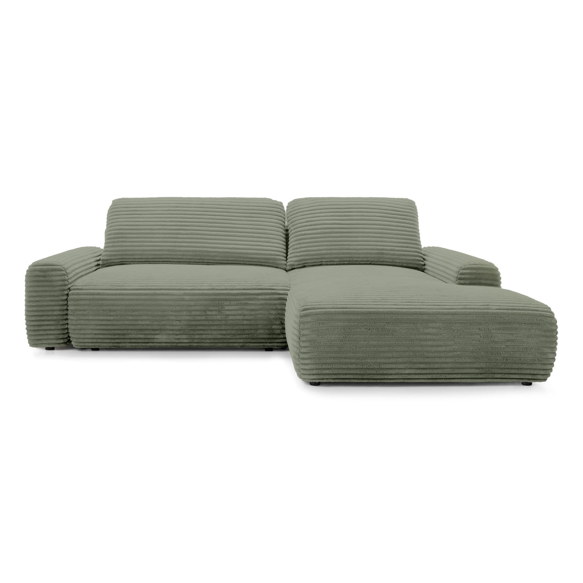 Hjørnesofa med sovefunktion 125x200 med opbevaringsrum i moderne stil | Dori, højrevendt, Salvie Sten (TILIA 37)