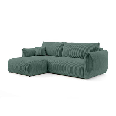 Hjørnesofa med sovefunktion, 257 cm, i moderne stil | ALLORO, venstrevendt, Bregneskygge (TILIA 39)