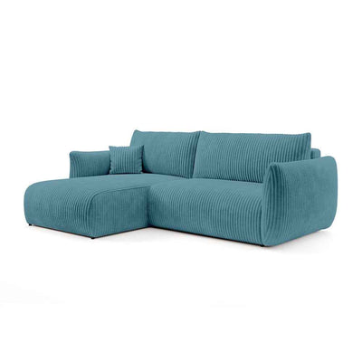 Hjørnesofa med sovefunktion, 257 cm, i moderne stil | ALLORO, venstrevendt, Vanddybde (TILIA 75)