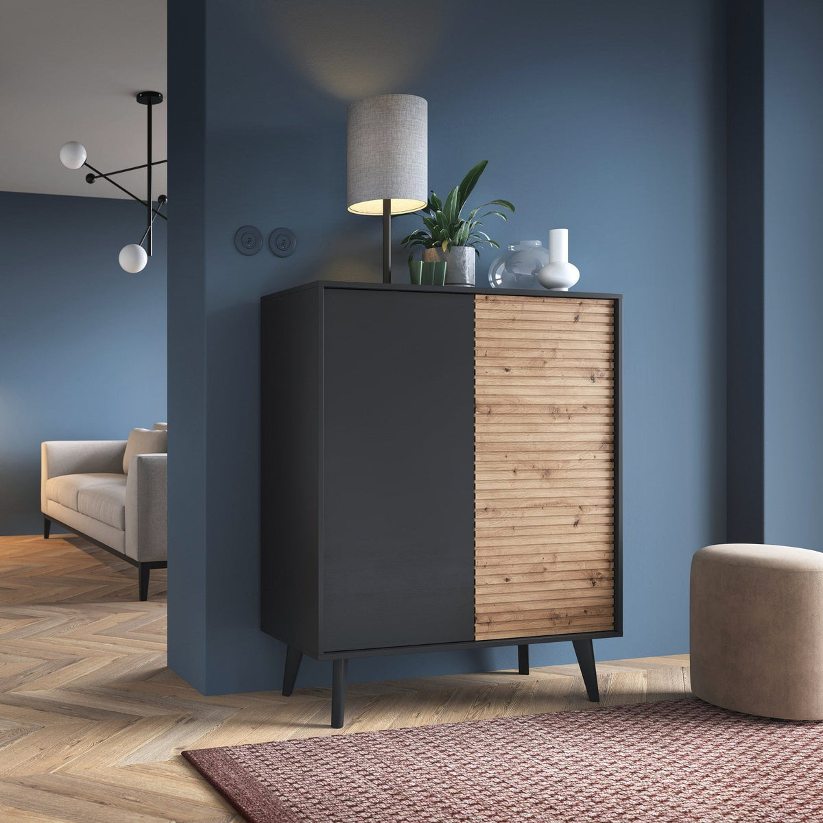 Kommode »Las« med låger, 104 x 125, i industriel stil – i indretningen