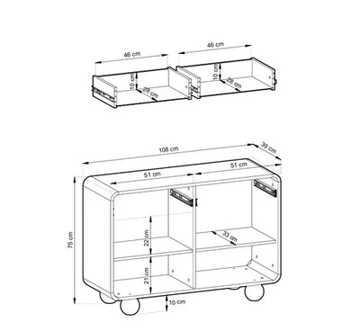 Komoda Ballo 108x75 w stylu japandi – zdjęcie 5