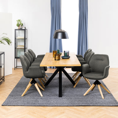 Oryss Oak-spisebord 220x76 i industriel stil – i indretningen