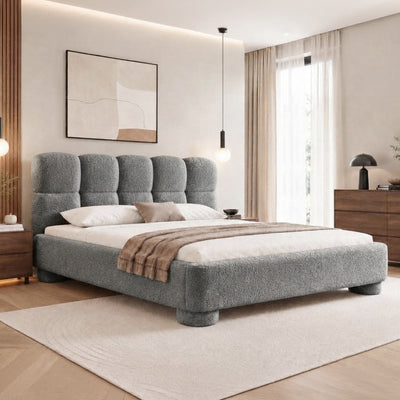 Lattro-polstret seng 120x200–200x200 med opbevaringsrum i modern organic-stil, Coral-stof – i indretningen | Pillovely