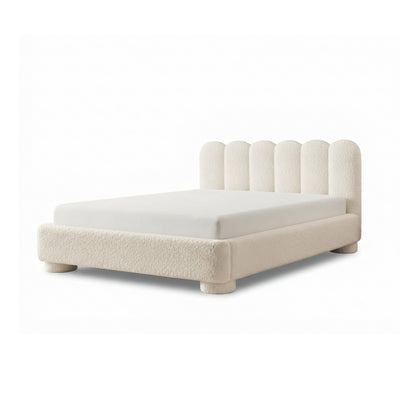 Lattri-polstret seng 120x200–200x200 med opbevaringsrum i modern organic-stil, stof Coral – farve Linbeige (CORAL 15) | Pillovely