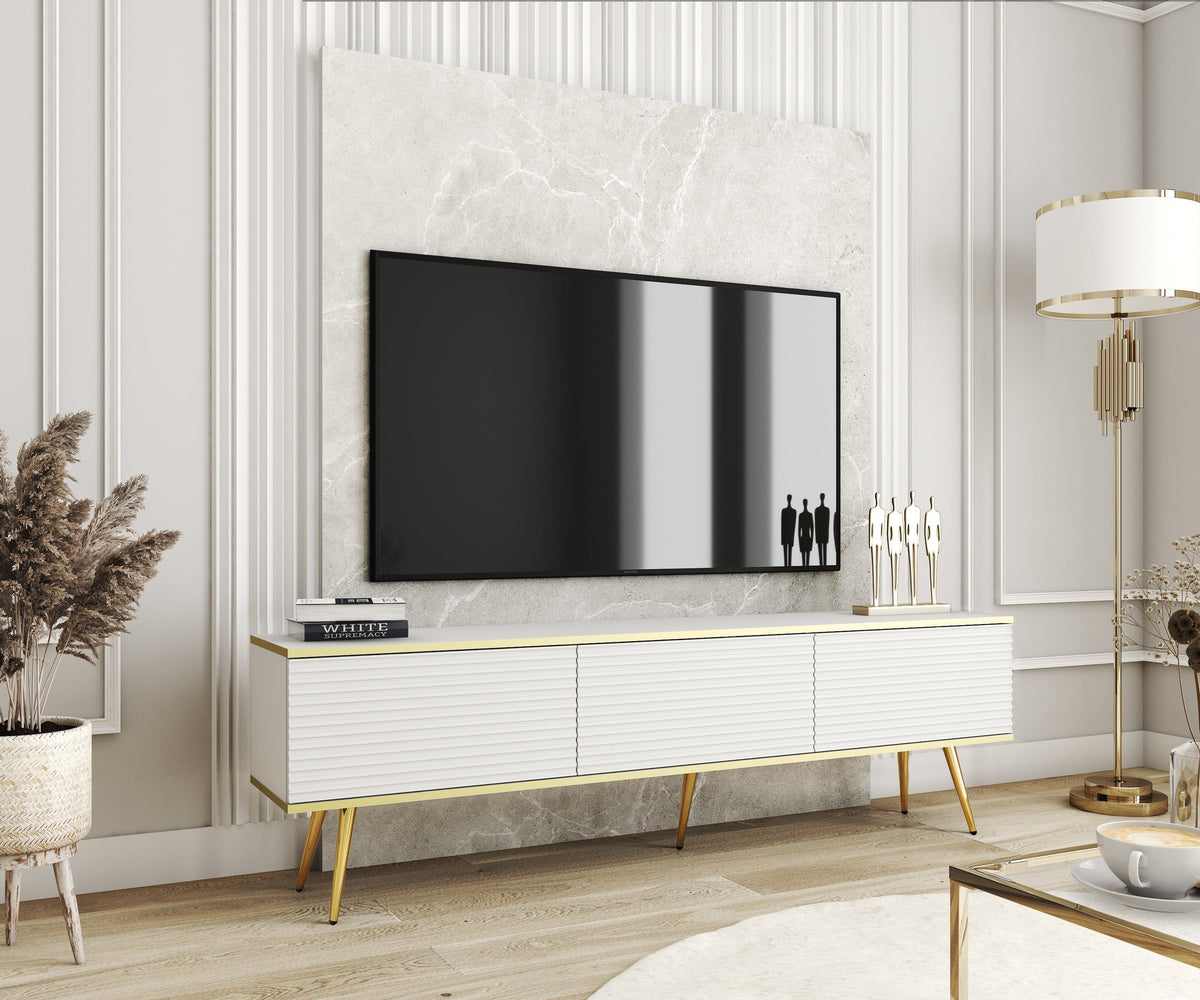 Meva TV-bord 175x30 med gyldne detaljer – billede 13