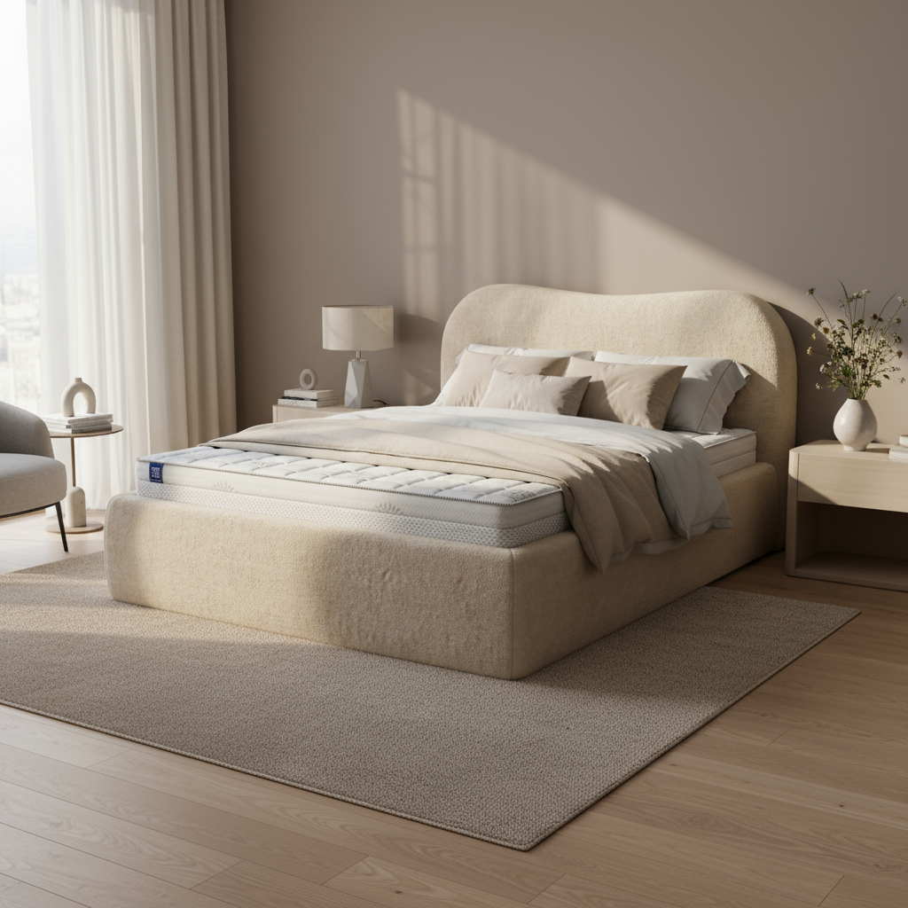 Leo-polsterseng i størrelserne 140x200, 160x200 og 180x200 med opbevaringsrum i moderne stil – i indretningen