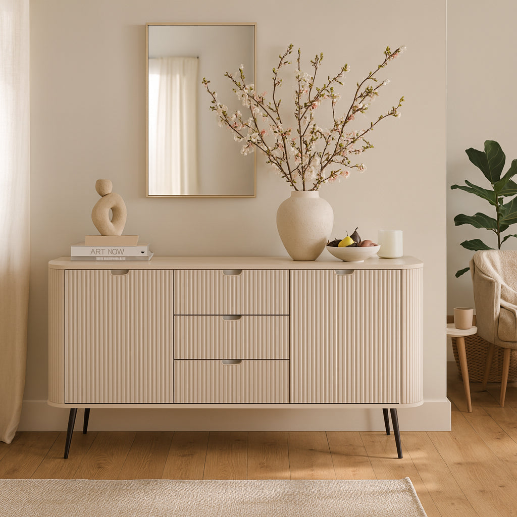 Eva-kommode med låger og skuffer, 168 x 87, i moderne stil – i indretningen