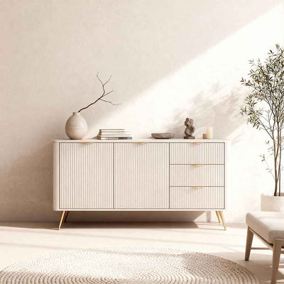 Laanti-kommode 163x81 med skuffer og låger i elegant stil – i indretningen