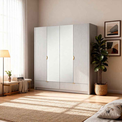 Laanti-garderobeskab med 4 døre, 213 x 208 cm, i moderne stil – i indretningen