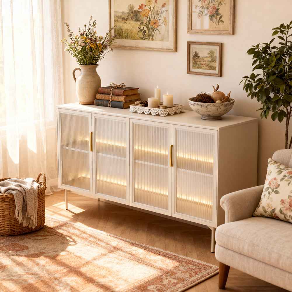 Lummer-kommode 181x83 med døre i elegant stil – i indretningen