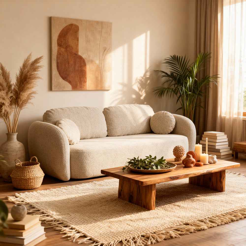 Olemo 3-personers sovesofa, 142x200, med opbevaringsrum i art deco-stil, Aragon-stof – i indretningen