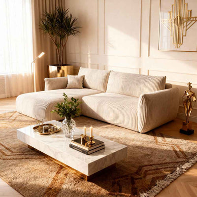 Alloro-hjørnesofa med sovefunktion, 257 cm, i moderne stil – i indretningen