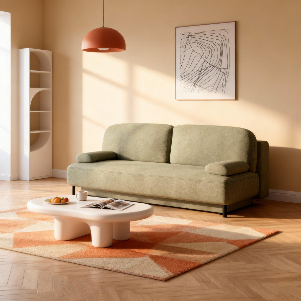 Tola 2-personers sofa, sovesofa 140x200 med opbevaringsrum i moderne stil – i indretningen