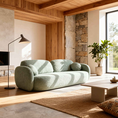 Olemo-sovesofaen, i moderne stil, 142x200, med Abriamo-stof – i indretningen