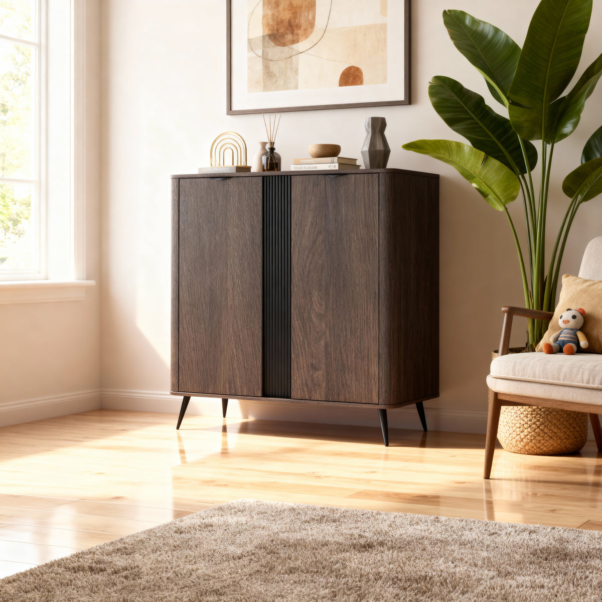 Høj kommode med 2 låger, 113 x 134, i soft loft-stil | Velia