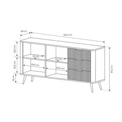 Laanti-kommode 163x81 med skuffer og låger i elegant stil – billede 7