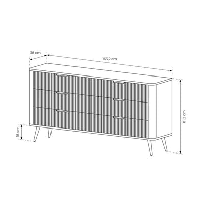 Laanti-kommode 163x81 med 6 skuffer i elegant stil – billede 7