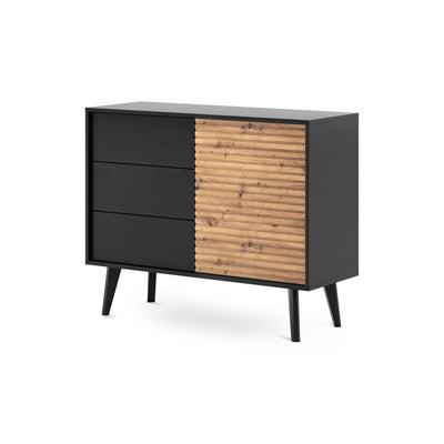 Las-kommode med skuffer og låger, 104 x 83, i industriel stil – hovedbillede | Pillovely