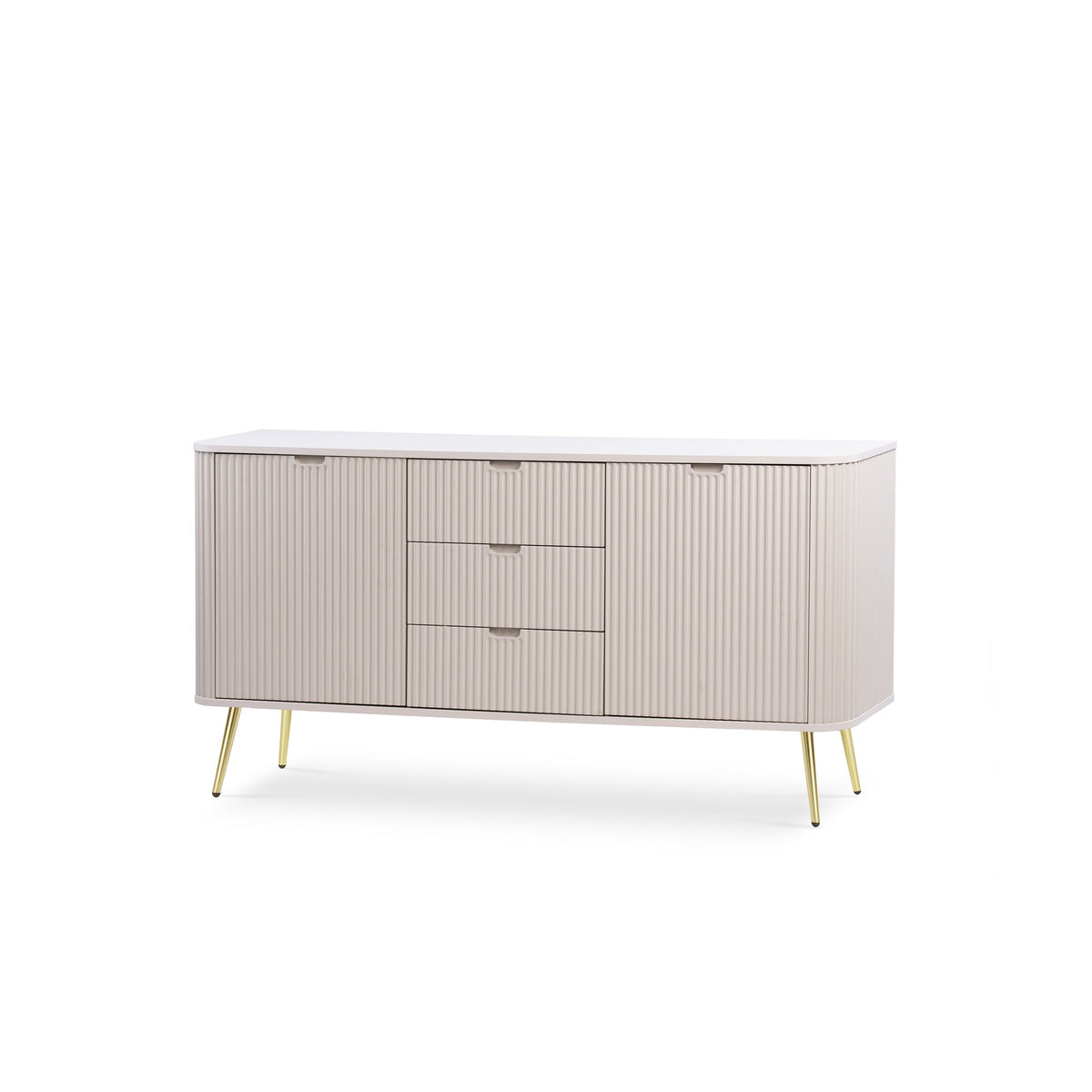 Kommode med låger og skuffer, 168x87, i moderne stil | Eva Kashmir Guld
