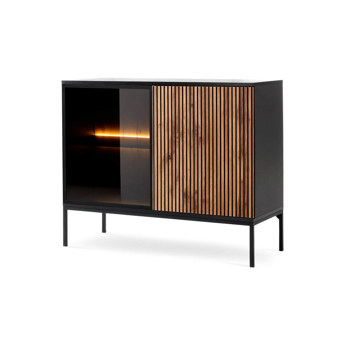 Kommode med låger, 104x83, i loftstil | Lampy Sort