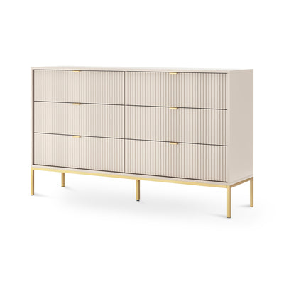 Kommode med skuffer, 154 x 91, i glamour-stil | Roza Kashmir Guld
