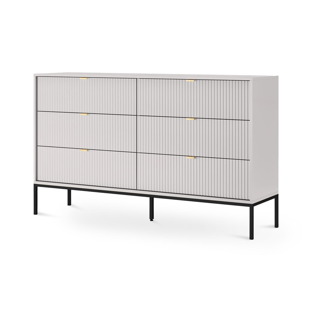 Komoda z szufladami 154x91 w stylu glamour | Roza Szary Czarny