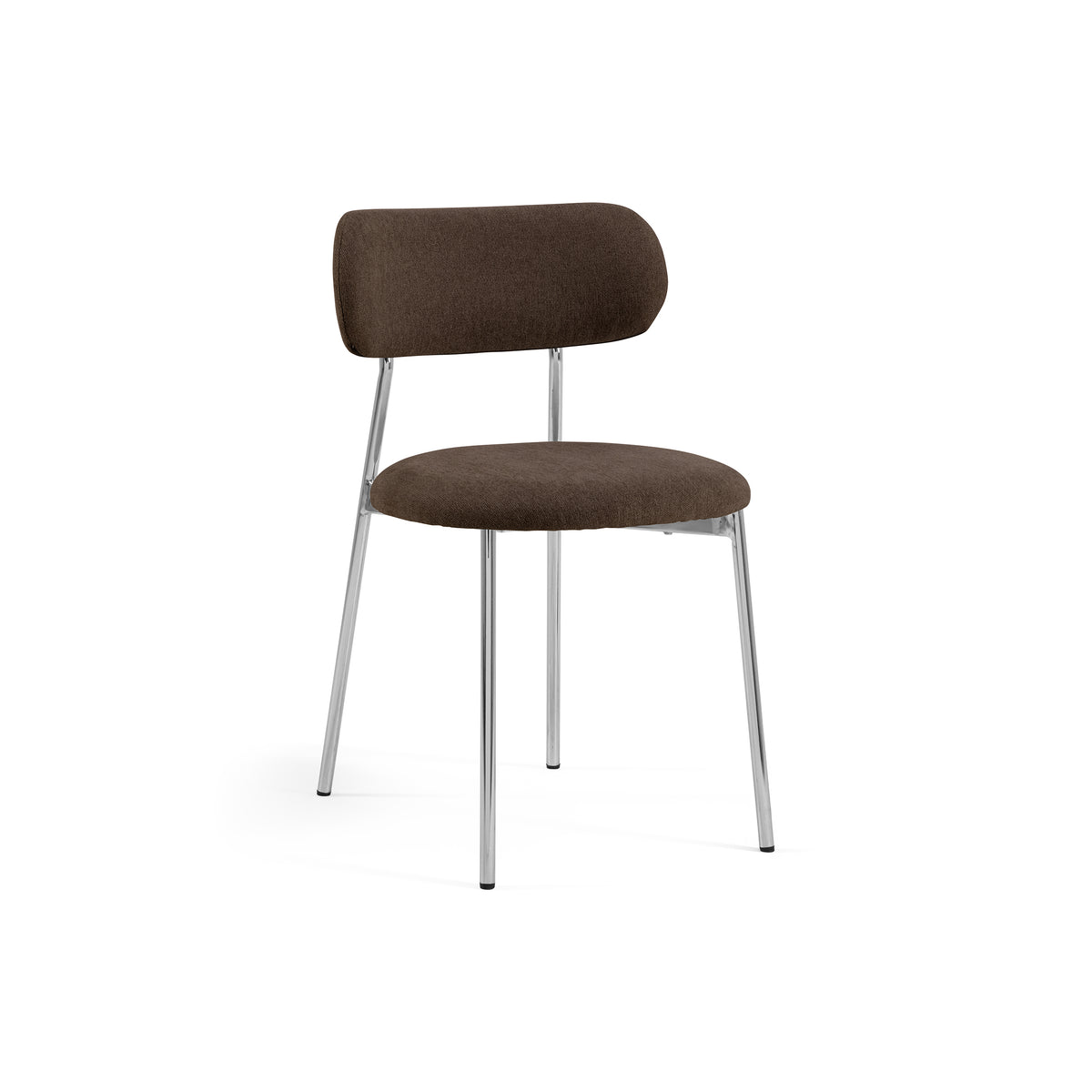 Dotto-stol 47x79, brun med skrå kanter – brun spisestuestol i stof med chenille-look